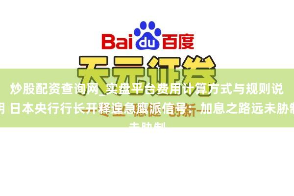 炒股配资查询网_实盘平台费用计算方式与规则说明 日本央行行长开释遑急鹰派信号：加息之路远未胁制