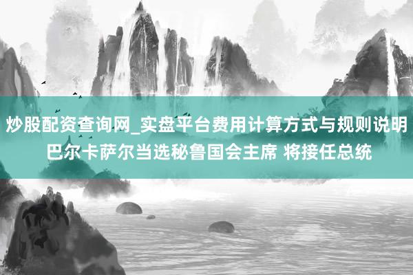 炒股配资查询网_实盘平台费用计算方式与规则说明 巴尔卡萨尔当选秘鲁国会主席 将接任总统