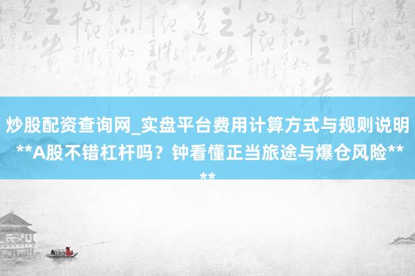 炒股配资查询网_实盘平台费用计算方式与规则说明 **A股不错杠杆吗？钟看懂正当旅途与爆仓风险**